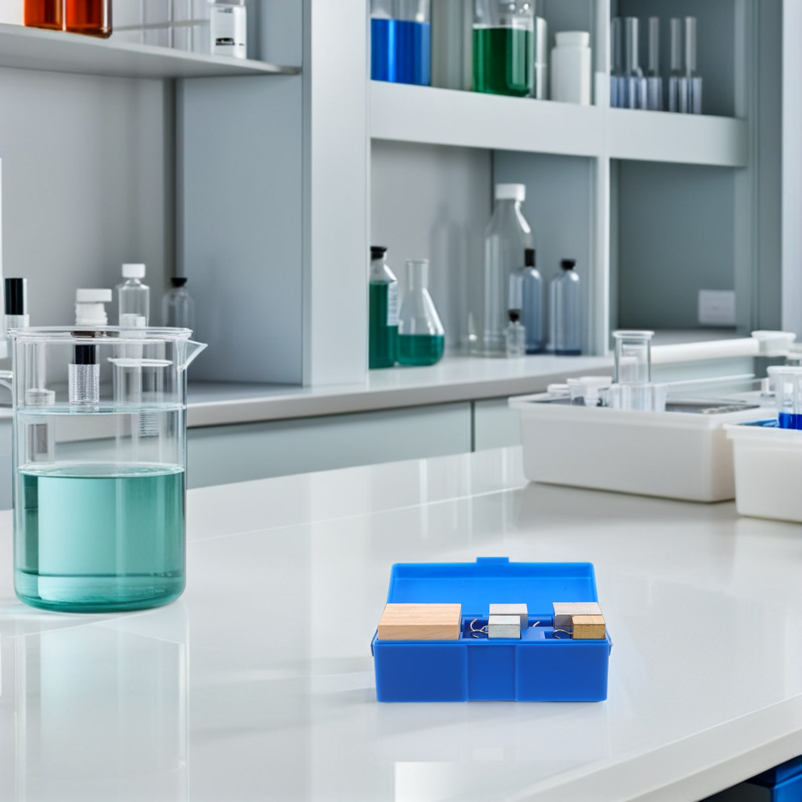 Lab Equipment - 1 set koperen, ijzeren, aluminium en