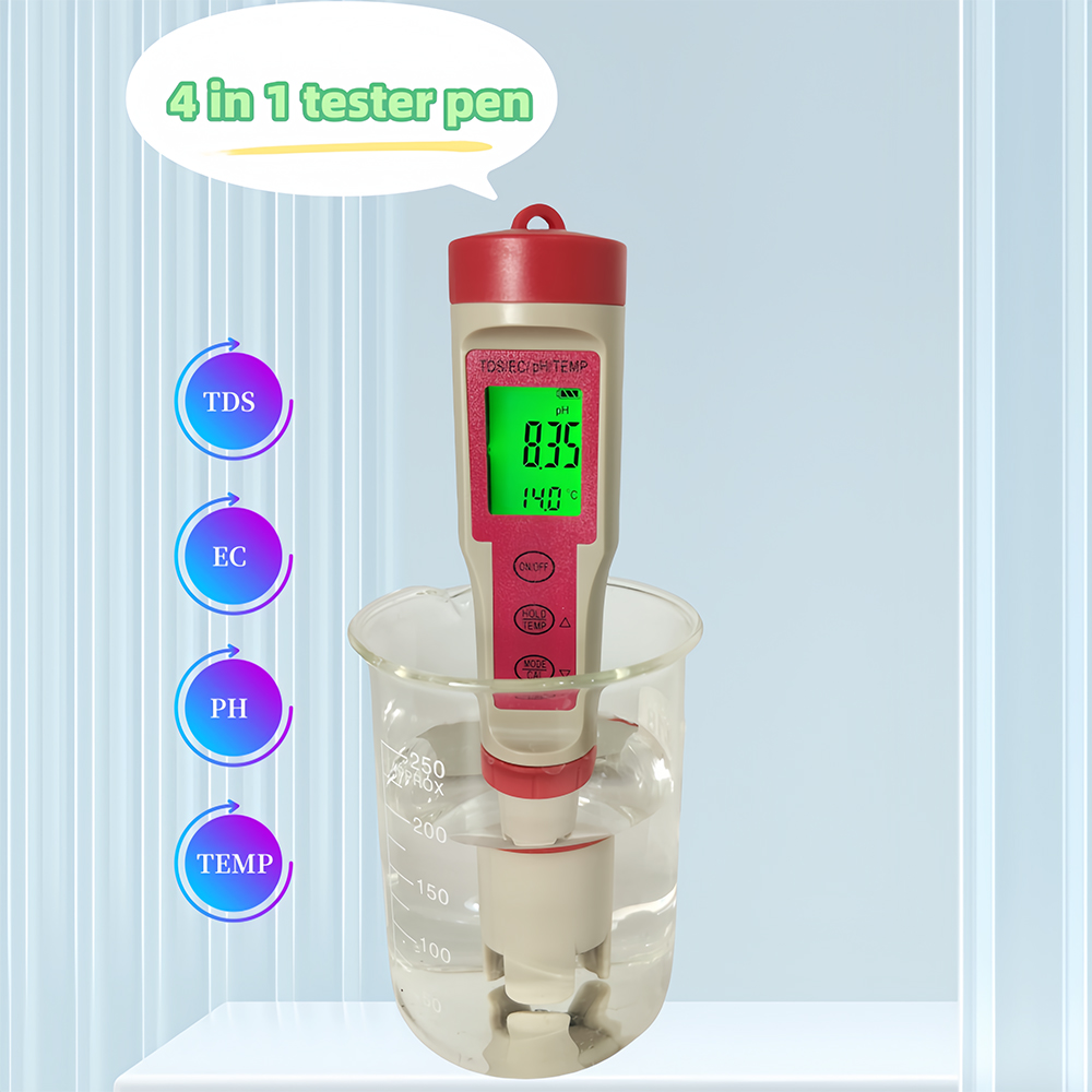 Ph Meter Digital Water Tester - Backlight 4-in-1 pH-meter pen-type waterkwaliteittester digitale