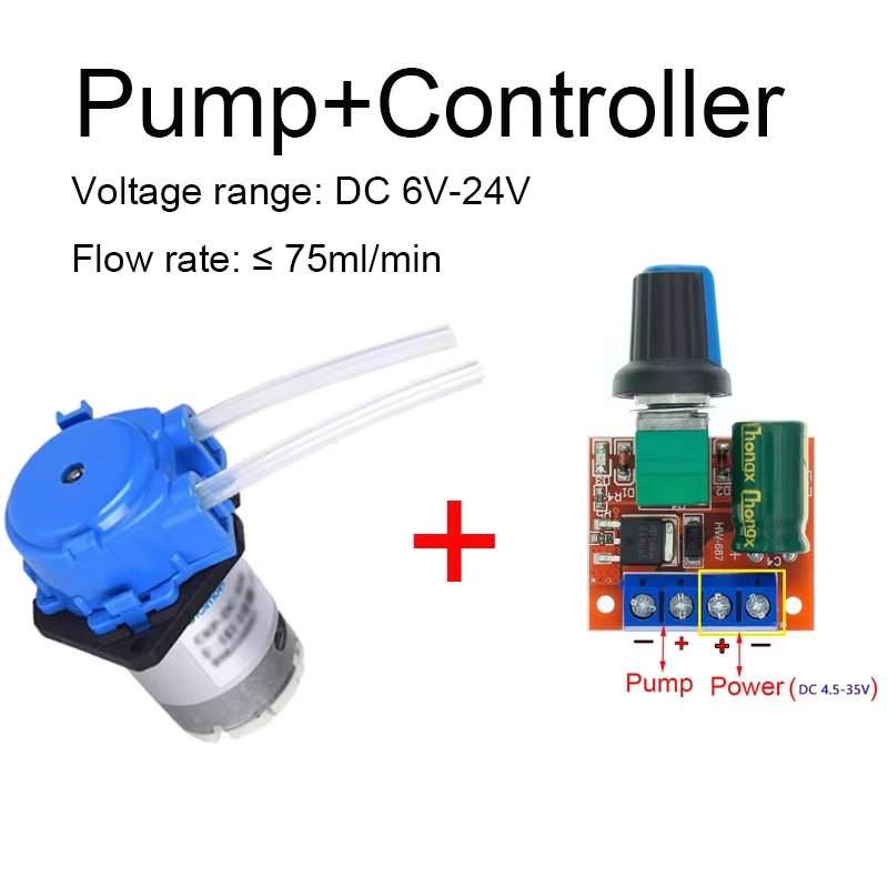 Mini Peristaltic Pump 12V - Kleine, instelbare peristaltische pomp, DC6V-12V, voor